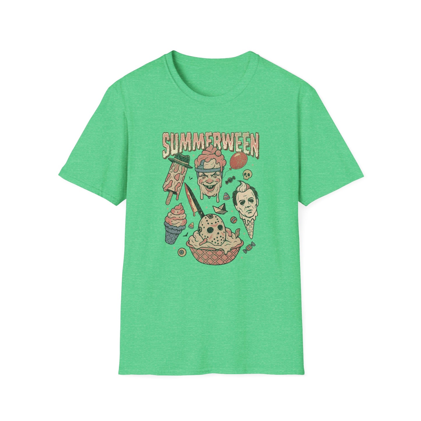 Summerween Unisex Softstyle T-Shirt | Fun Summer Holiday Tee, Ice Cream Theme, Casual Outfit, Gift for Friends, Ice Cream Lovers