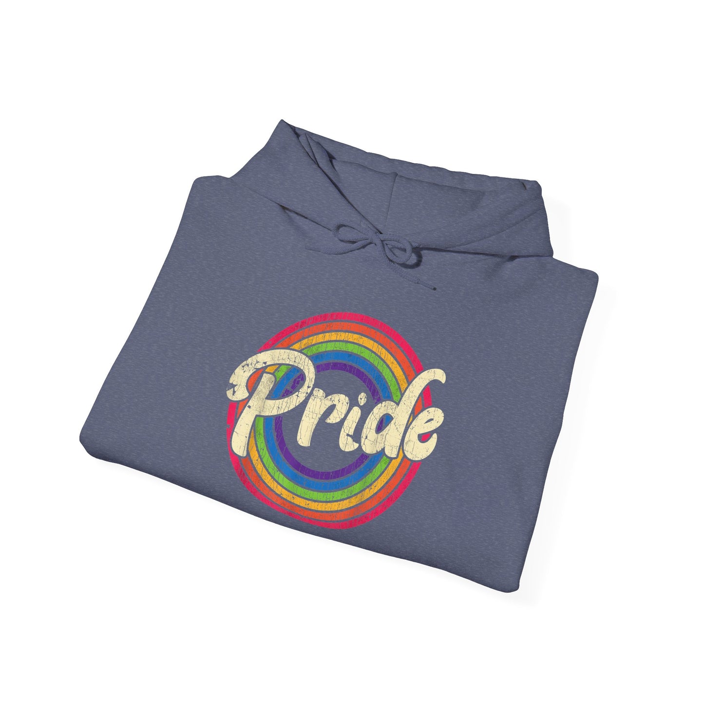 Distressed Pride Rainbow Hooded Sweatshirt - Unisex Heavy Blend™, LGBTQ+ Apparel, Pride Month, Casual Wear, Gift for Friends, Inclusive Fashion