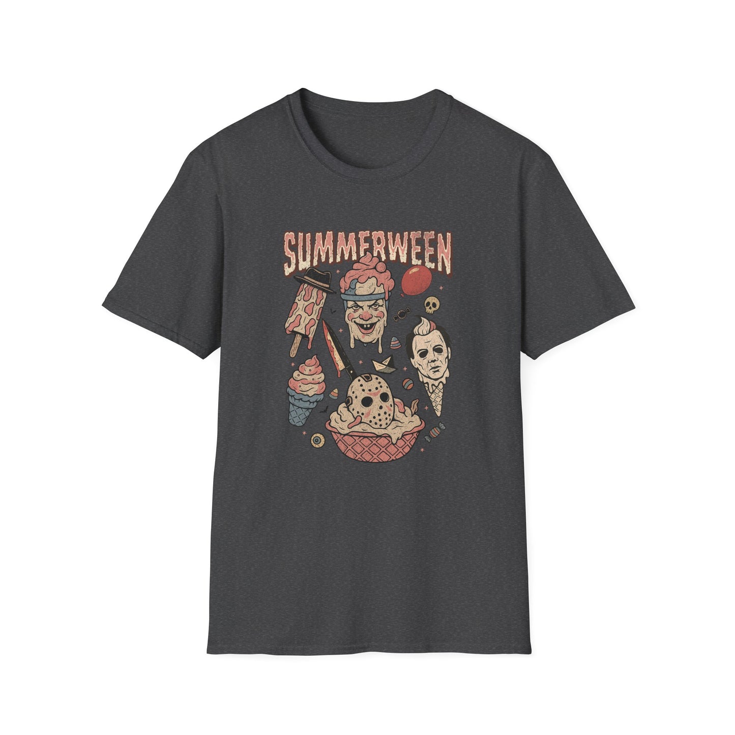 Summerween Unisex Softstyle T-Shirt | Fun Summer Holiday Tee, Ice Cream Theme, Casual Outfit, Gift for Friends, Ice Cream Lovers