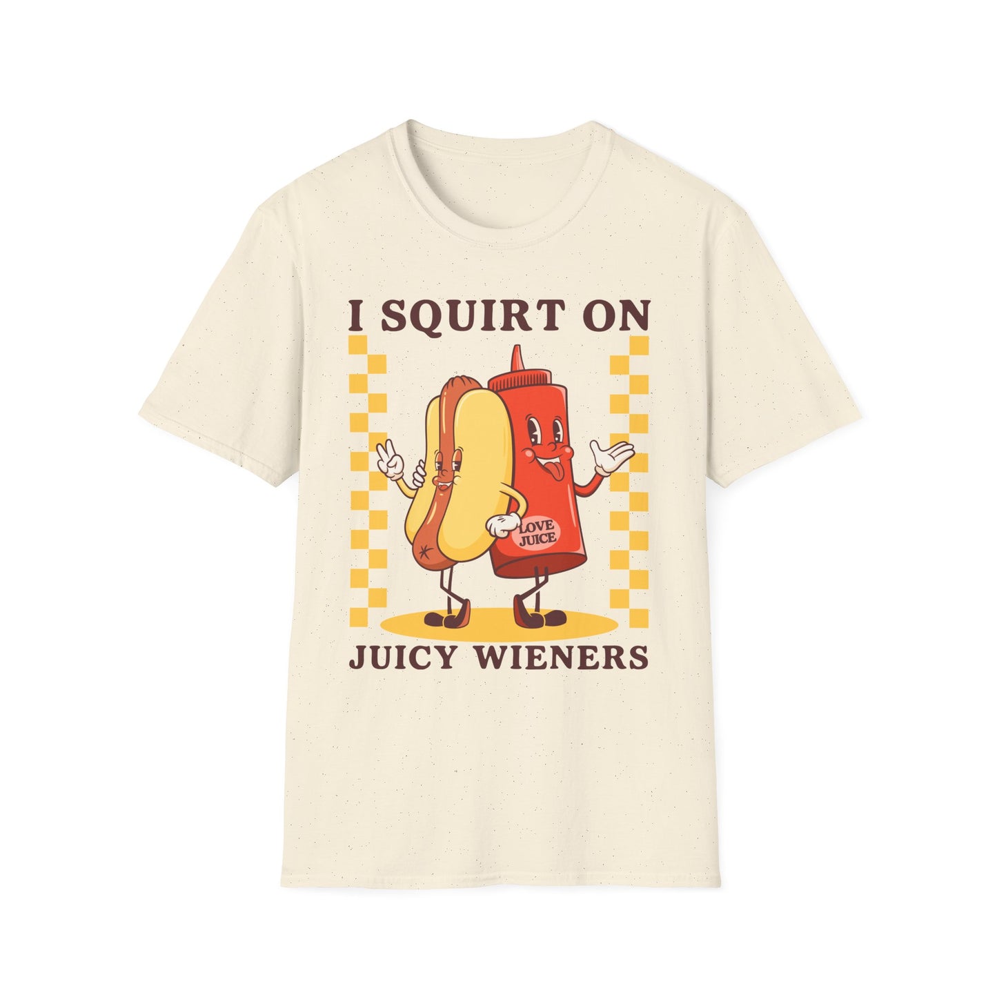 Squirt on Juicy Weiners, Funny Foodie T-Shirt, Humorous Graphic Tee for BBQ Lovers, Casual Wear, Great Gift for Birthdays, Anniversary, and Holidays