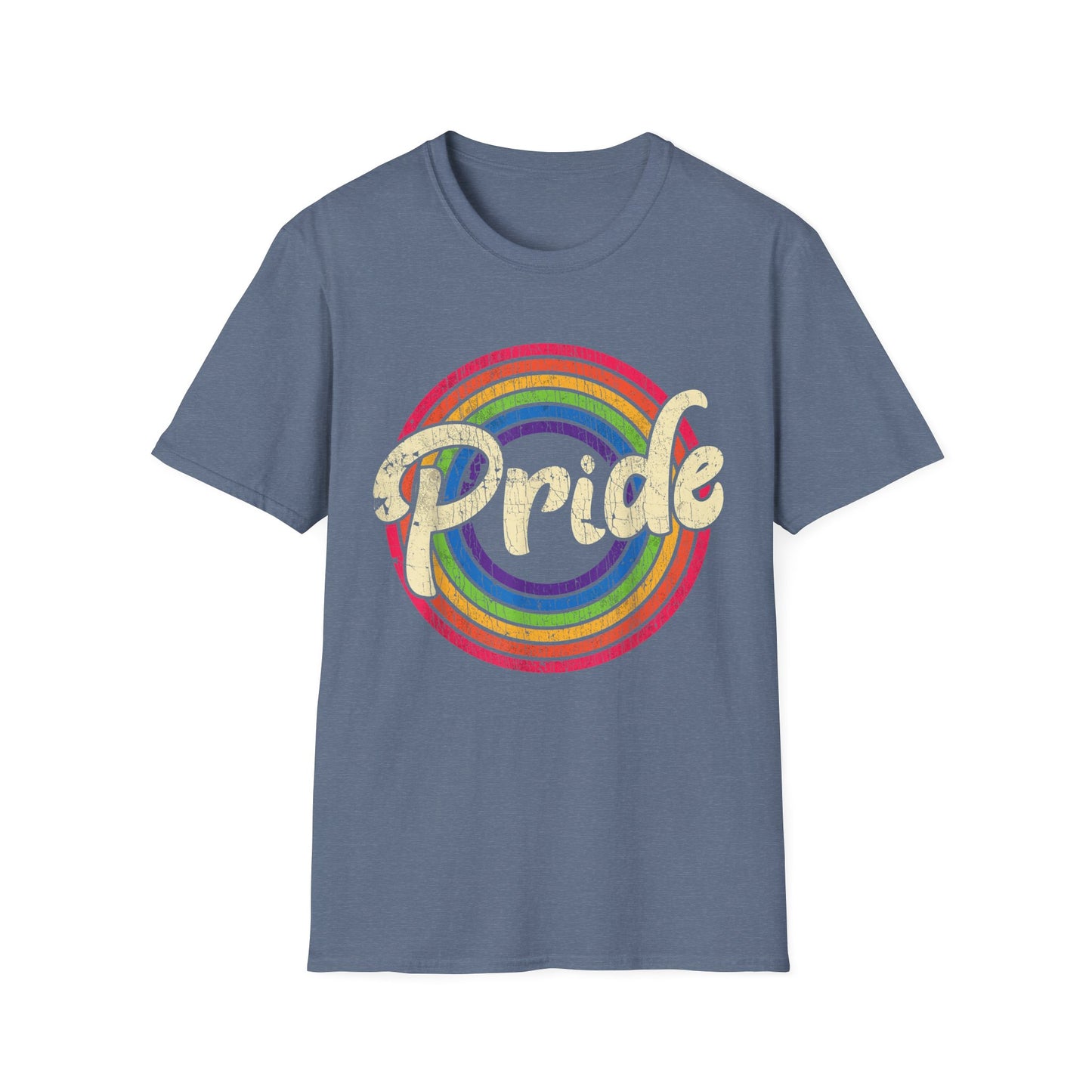 Pride Rainbow distressed Graphic T-Shirt | Unisex Softstyle Tee for LGBTQ+ Pride Events, Summer Festivals, Casual Outfits, Gift Ideas, Statement Wear