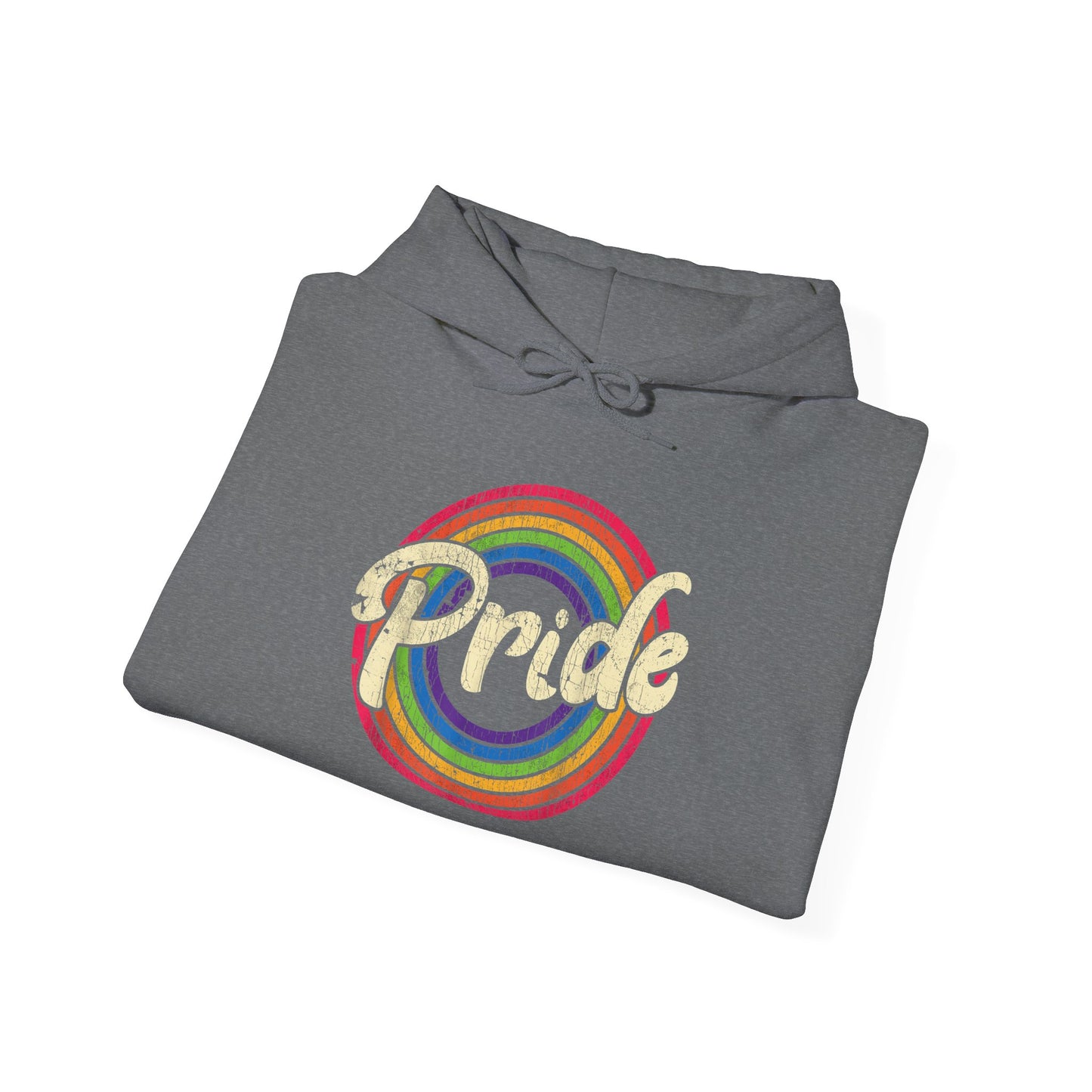 Distressed Pride Rainbow Hooded Sweatshirt - Unisex Heavy Blend™, LGBTQ+ Apparel, Pride Month, Casual Wear, Gift for Friends, Inclusive Fashion