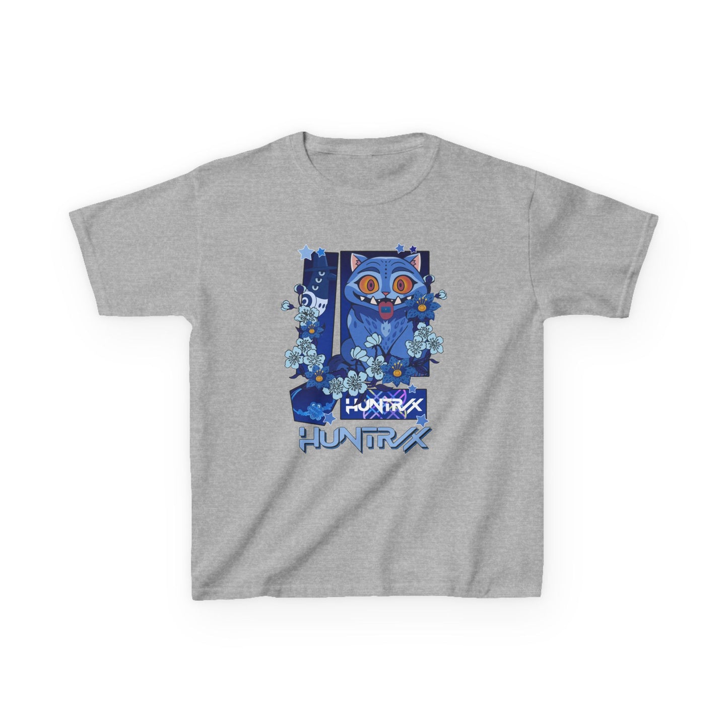Derpy Tiger, Blue Cat Graphic Kids Tee - Fun, Cute T-Shirt for Boys and Girls, Gift for Birthdays, Everyday Wear, Animal Lovers, Unique Kids Clothing