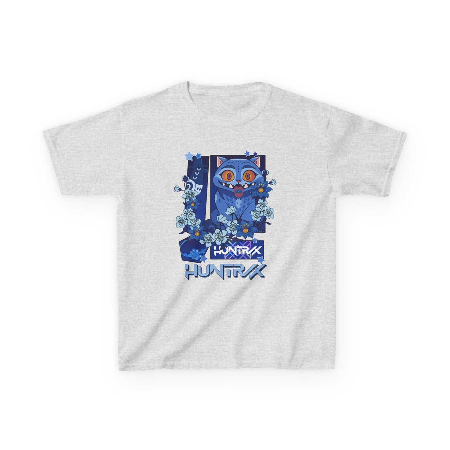 Derpy Tiger, Blue Cat Graphic Kids Tee - Fun, Cute T-Shirt for Boys and Girls, Gift for Birthdays, Everyday Wear, Animal Lovers, Unique Kids Clothing