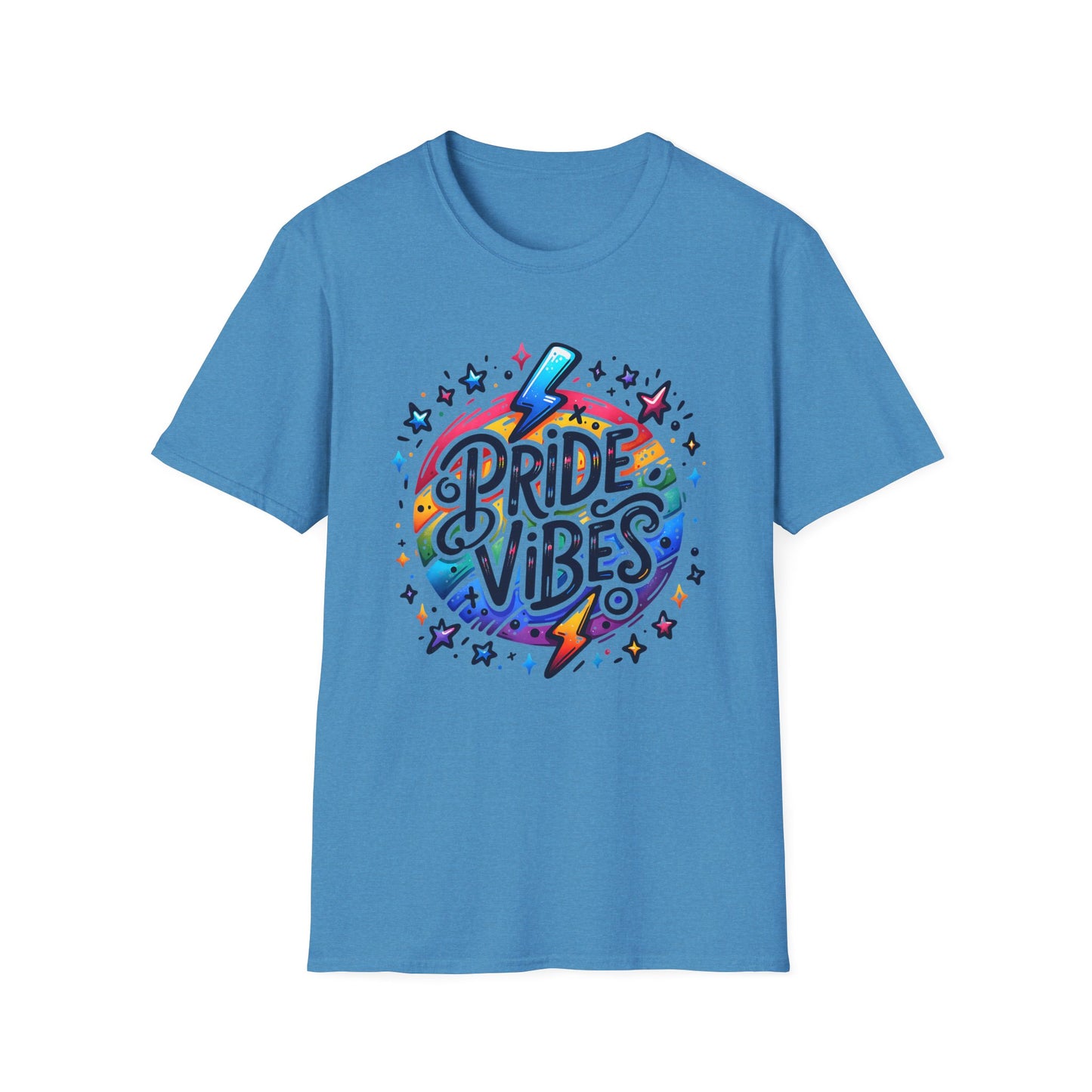Pride Vibes Unisex Softstyle T-Shirt, LGBTQ Pride Shirt, Gender-Neutral Top, Festival Wear, Summer Tee, Gift for Friends