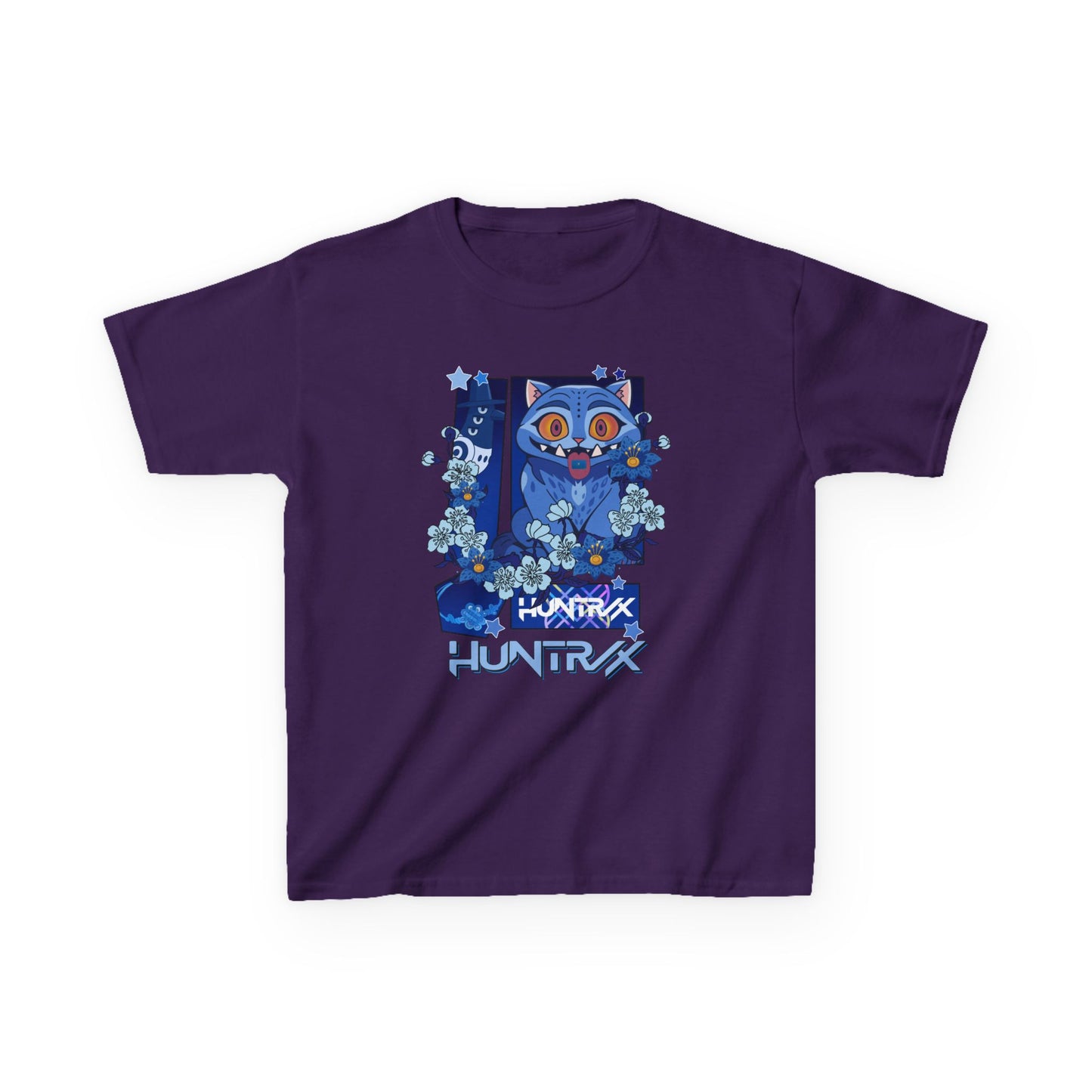 Derpy Tiger, Blue Cat Graphic Kids Tee - Fun, Cute T-Shirt for Boys and Girls, Gift for Birthdays, Everyday Wear, Animal Lovers, Unique Kids Clothing