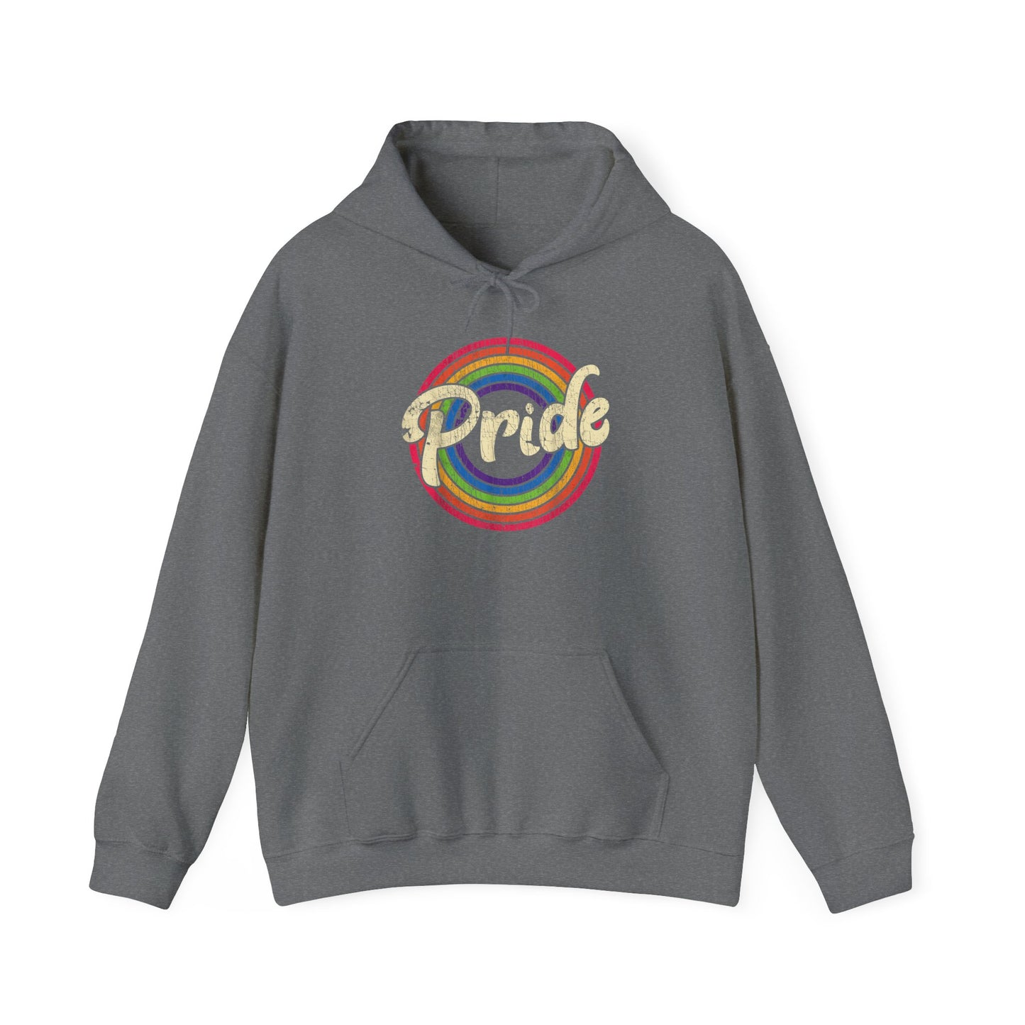 Distressed Pride Rainbow Hooded Sweatshirt - Unisex Heavy Blend™, LGBTQ+ Apparel, Pride Month, Casual Wear, Gift for Friends, Inclusive Fashion
