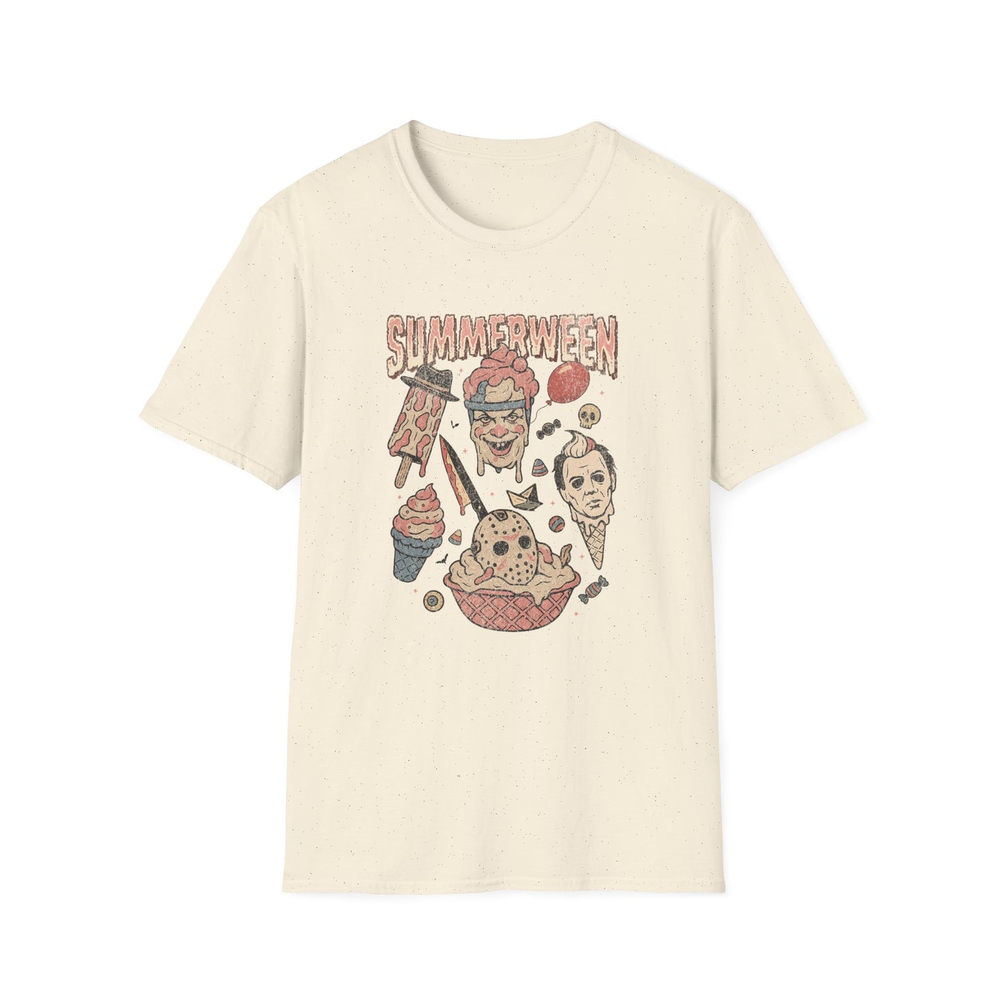 Summerween Unisex Softstyle T-Shirt | Fun Summer Holiday Tee, Ice Cream Theme, Casual Outfit, Gift for Friends, Ice Cream Lovers
