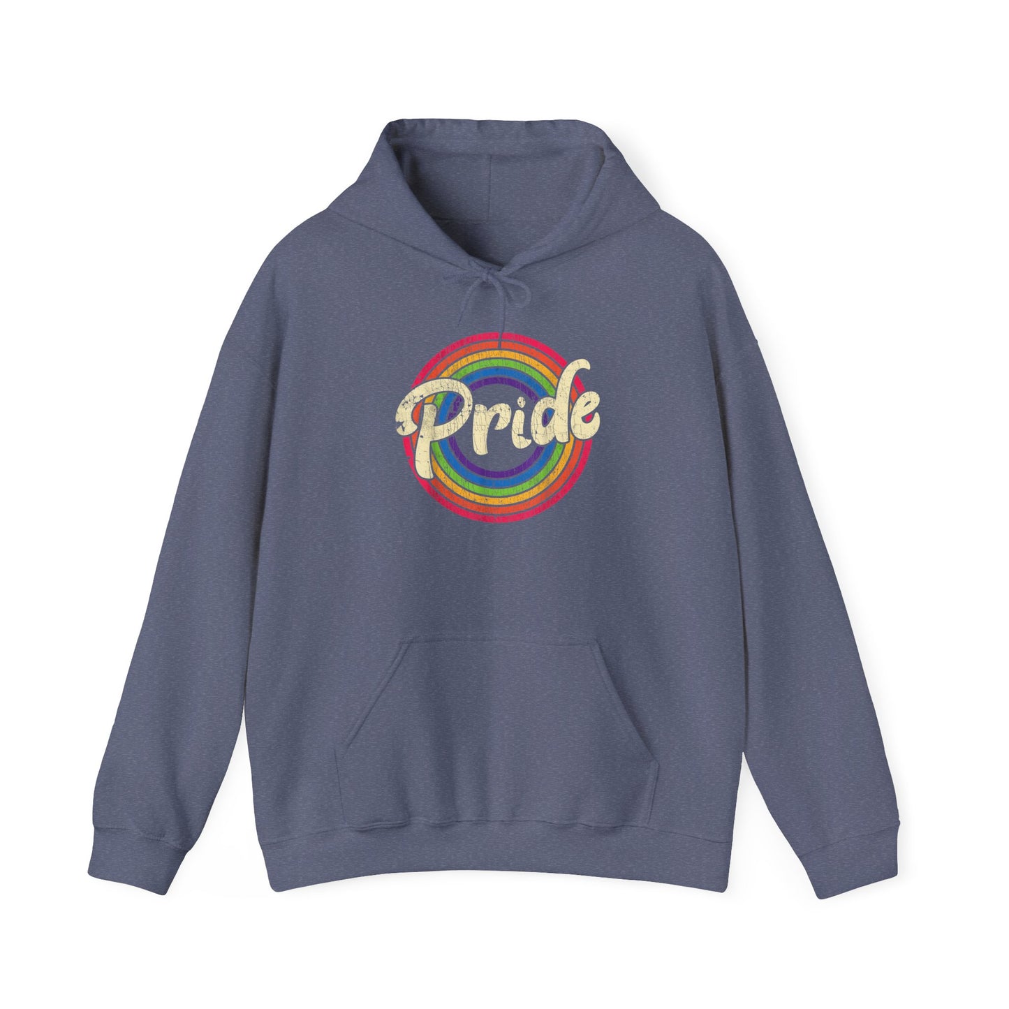 Distressed Pride Rainbow Hooded Sweatshirt - Unisex Heavy Blend™, LGBTQ+ Apparel, Pride Month, Casual Wear, Gift for Friends, Inclusive Fashion