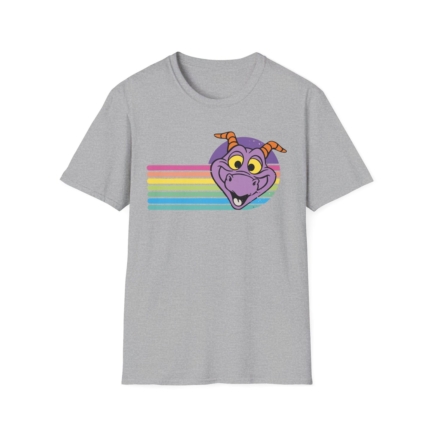 Figment,Retro Dragon Graphic Unisex T-Shirt, Fun Casual Tee, Gift for Dragon Lovers, LGBTQ Pride Apparel, Cartoon Character Shirt