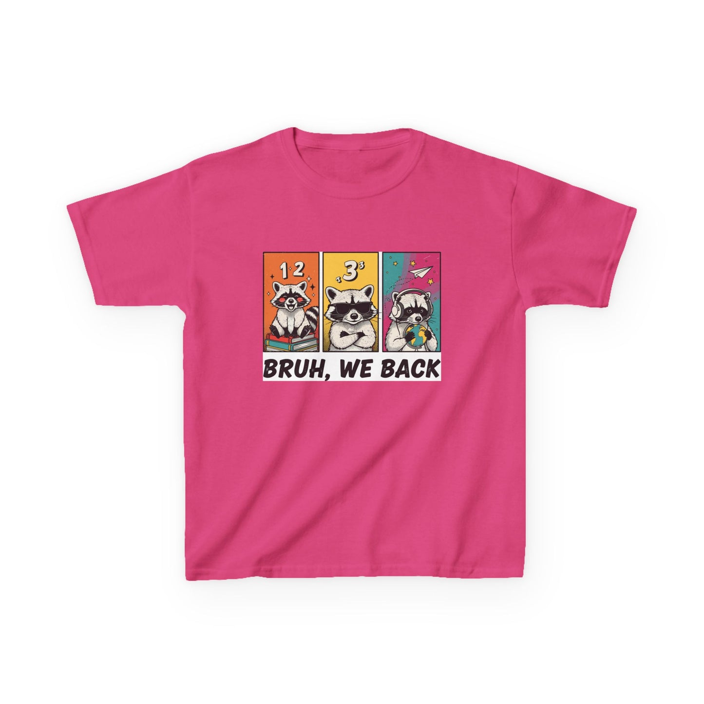 'Bruh, We Back' T-Shirt, back to school shirt, Raccoon Tee, Outdoor Adventure Shirt