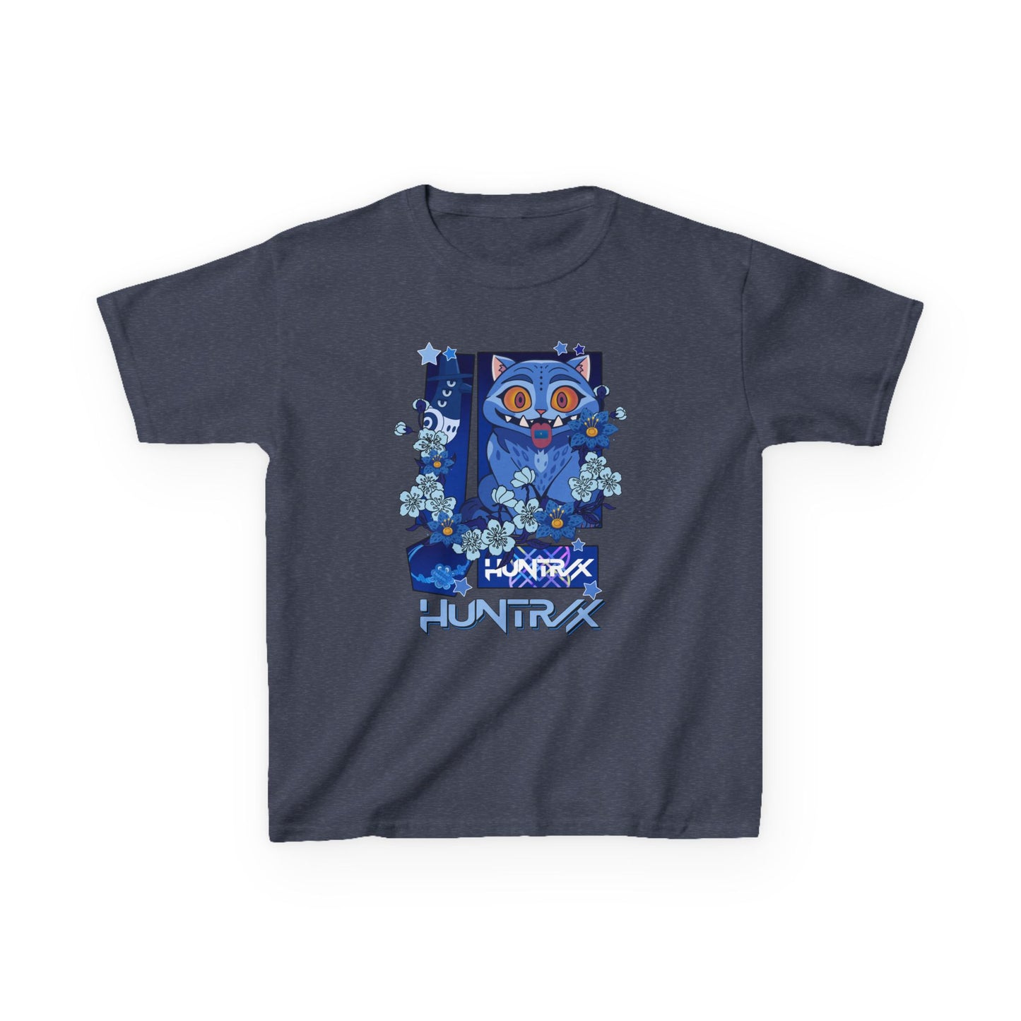 Derpy Tiger, Blue Cat Graphic Kids Tee - Fun, Cute T-Shirt for Boys and Girls, Gift for Birthdays, Everyday Wear, Animal Lovers, Unique Kids Clothing