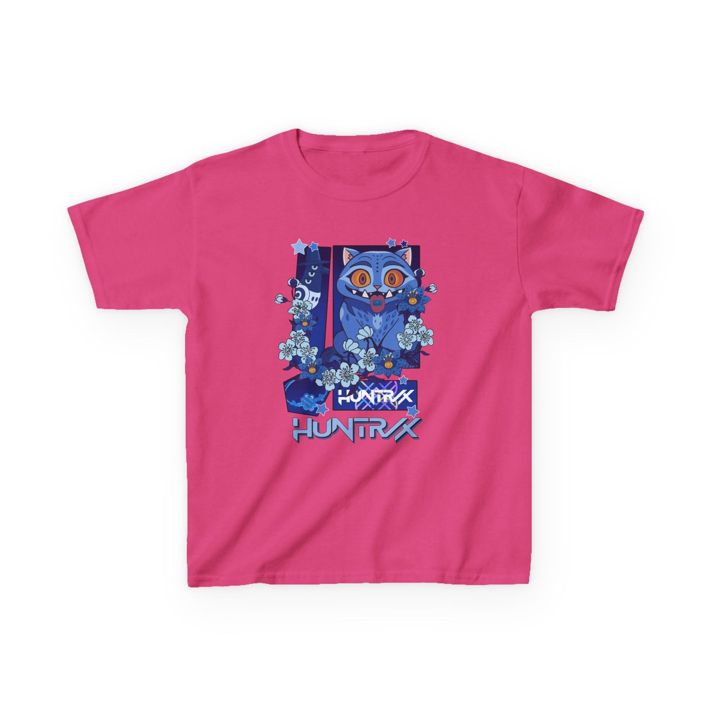 Derpy Tiger, Blue Cat Graphic Kids Tee - Fun, Cute T-Shirt for Boys and Girls, Gift for Birthdays, Everyday Wear, Animal Lovers, Unique Kids Clothing