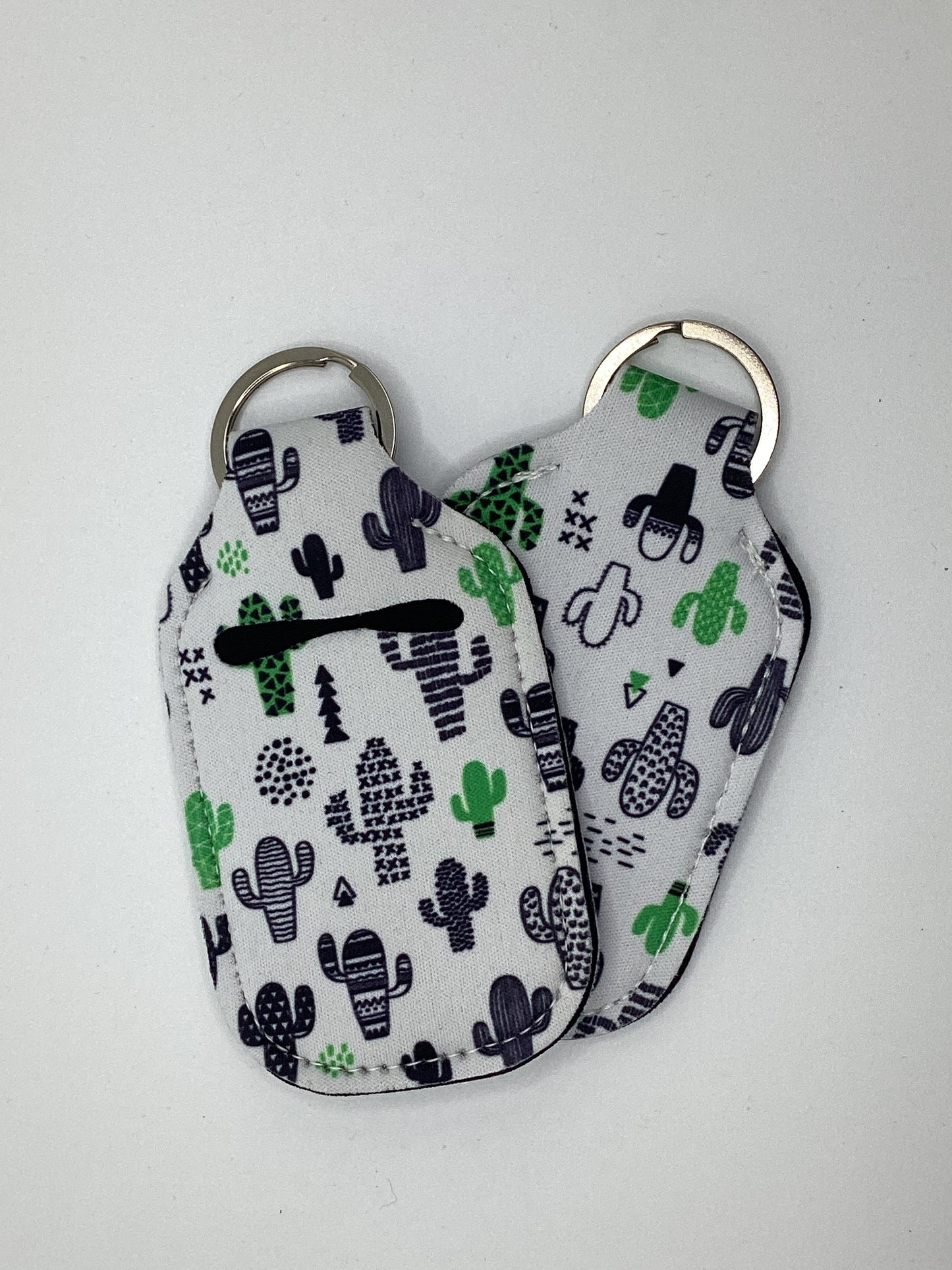 White Cactus Neoprene Hand Sanitizer Holder