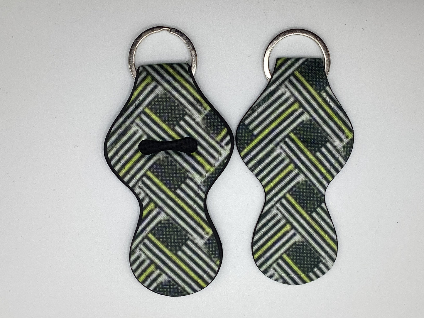 Thin yellow line, Dispatcher, Neoprene Chapstick Holder Keychain