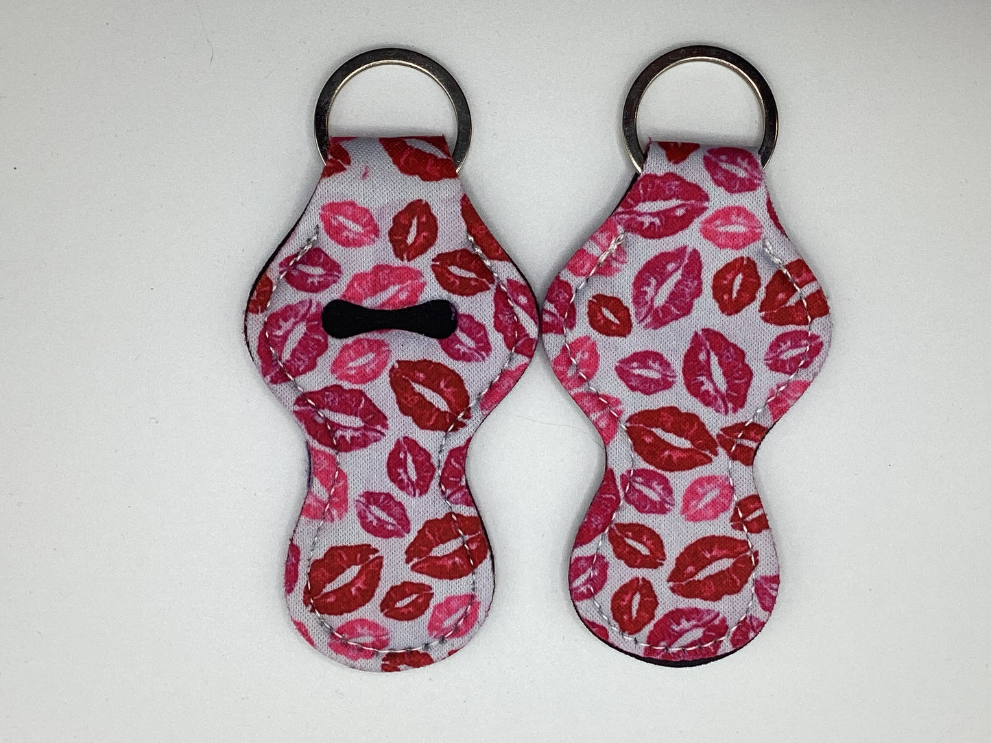 Lips, Lipstick, Neoprene Chapstick Holder Keychain