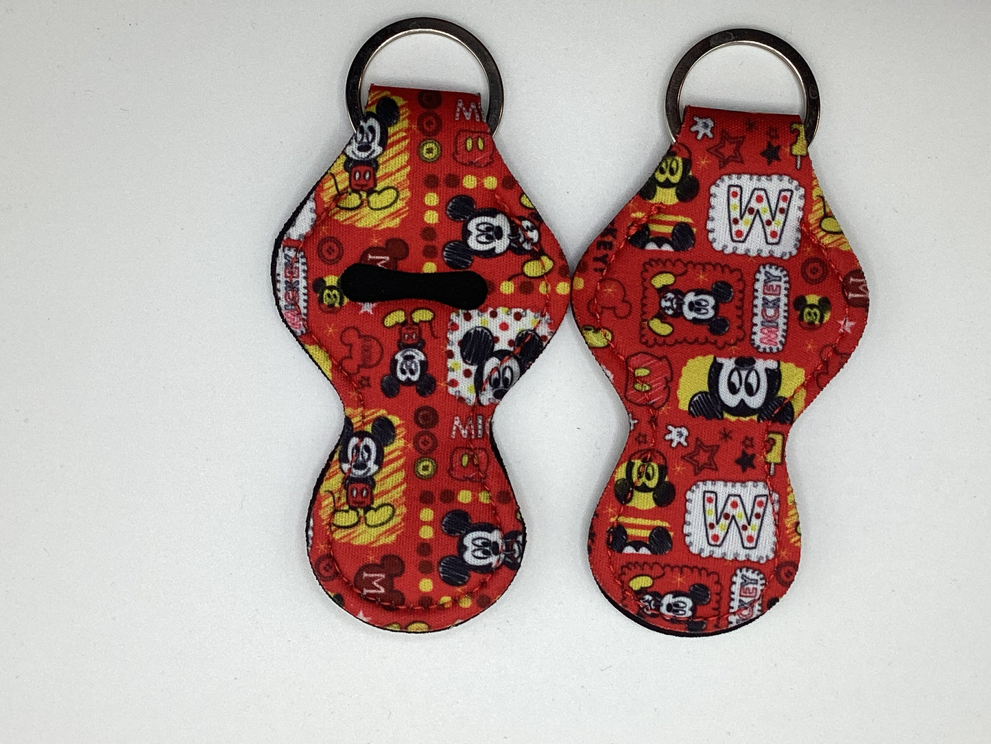 Red Baby Mickey Neoprene Chapstick Holder Keychain