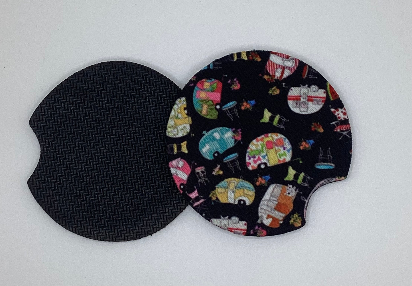Camper, RV travel chic, Neoprene Car Coaster, 2pk