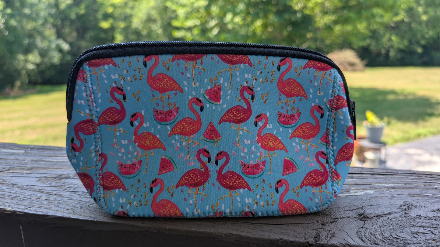 Flamingo Summer Watermelon Multi use Cosmetic Neoprene Bag