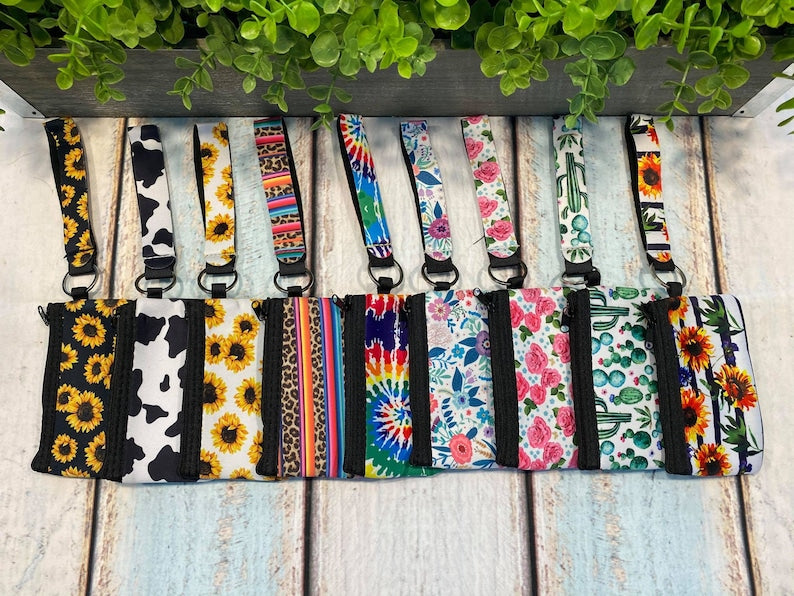 Serape Leopard ID wallet wristlet
