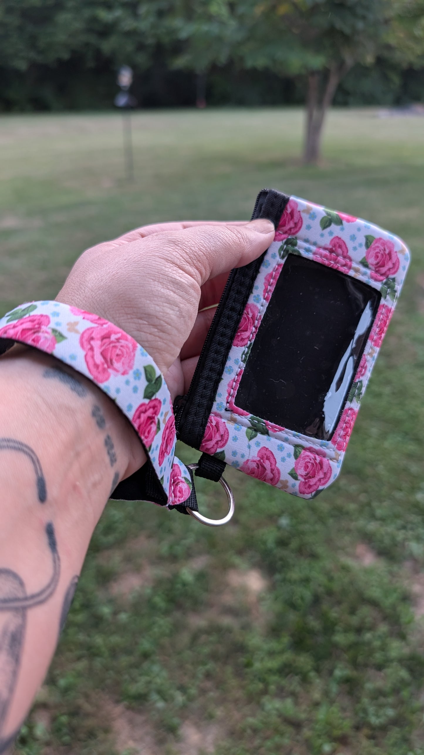 Roses Flowers ID wallet wristlet