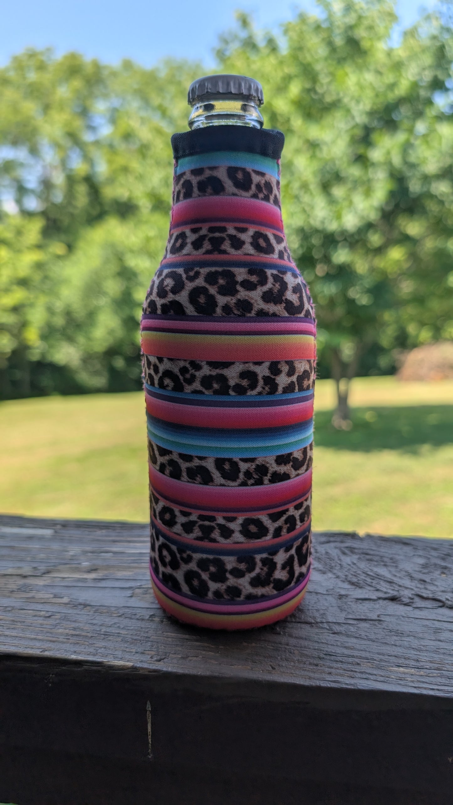 Serape and Leopard Stripes Bottle Holder