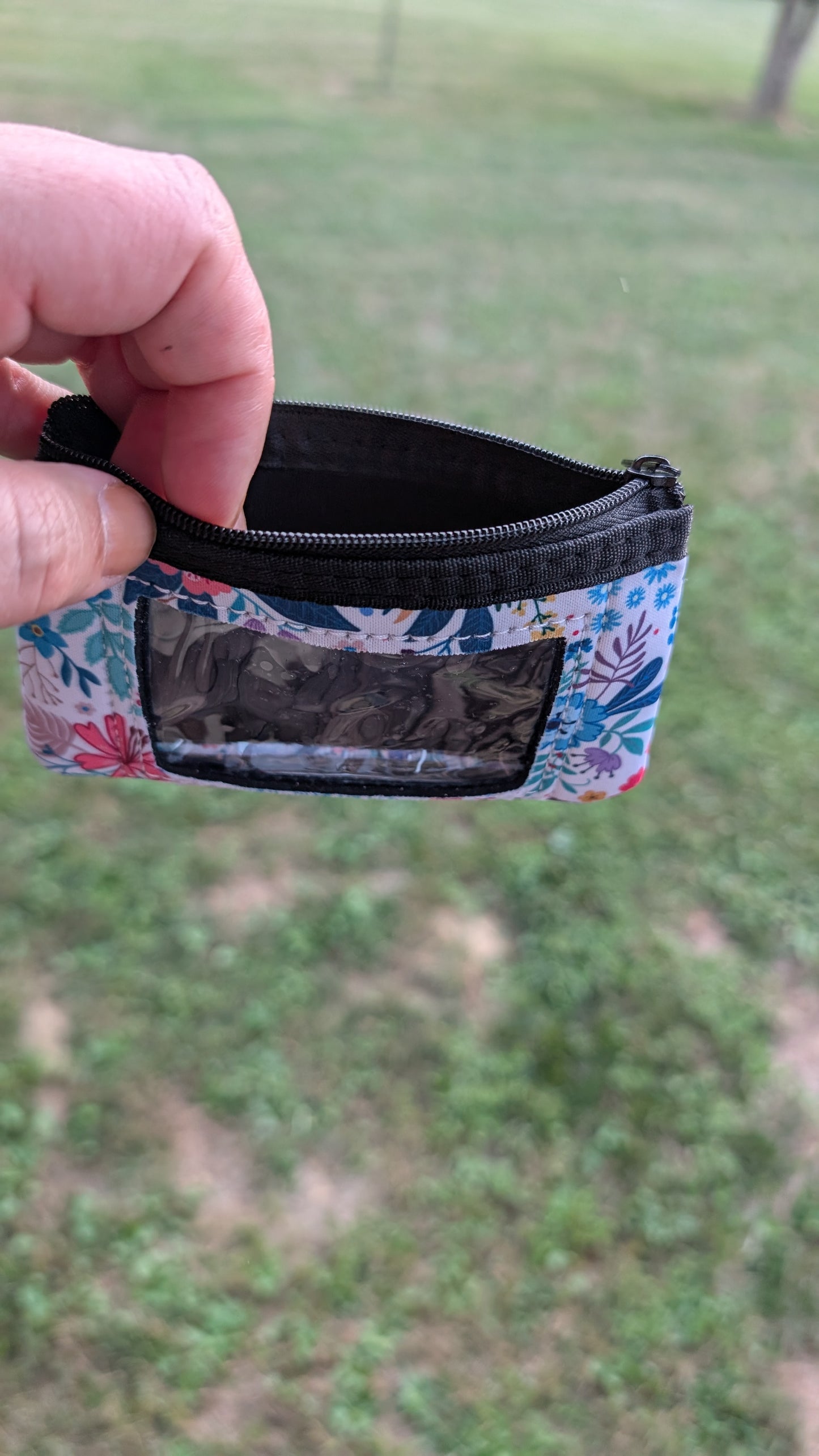 Colored Flowers ID wallet wristlet