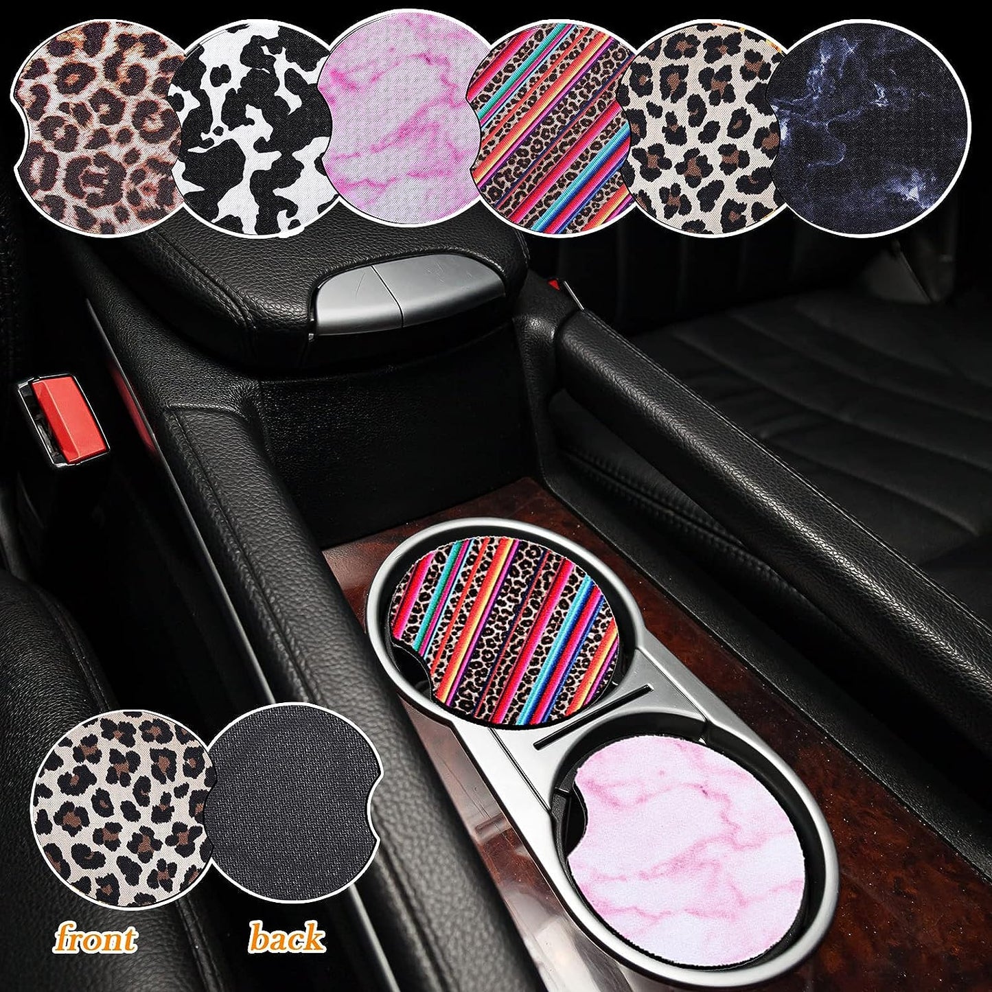 Pink Tinkerbell Neoprene Car Coaster, 2pk