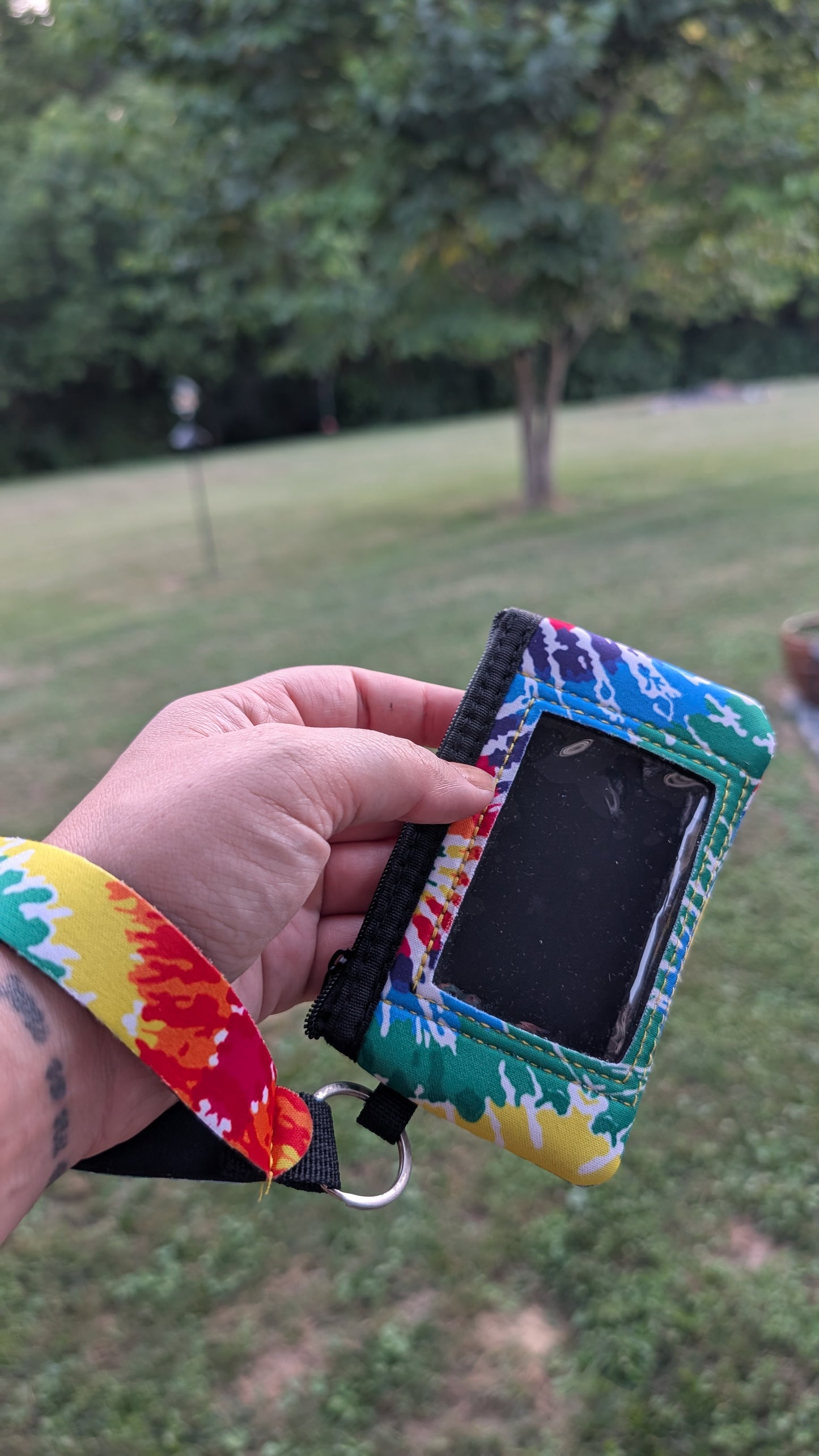 Tie Dye ID wallet wristlet