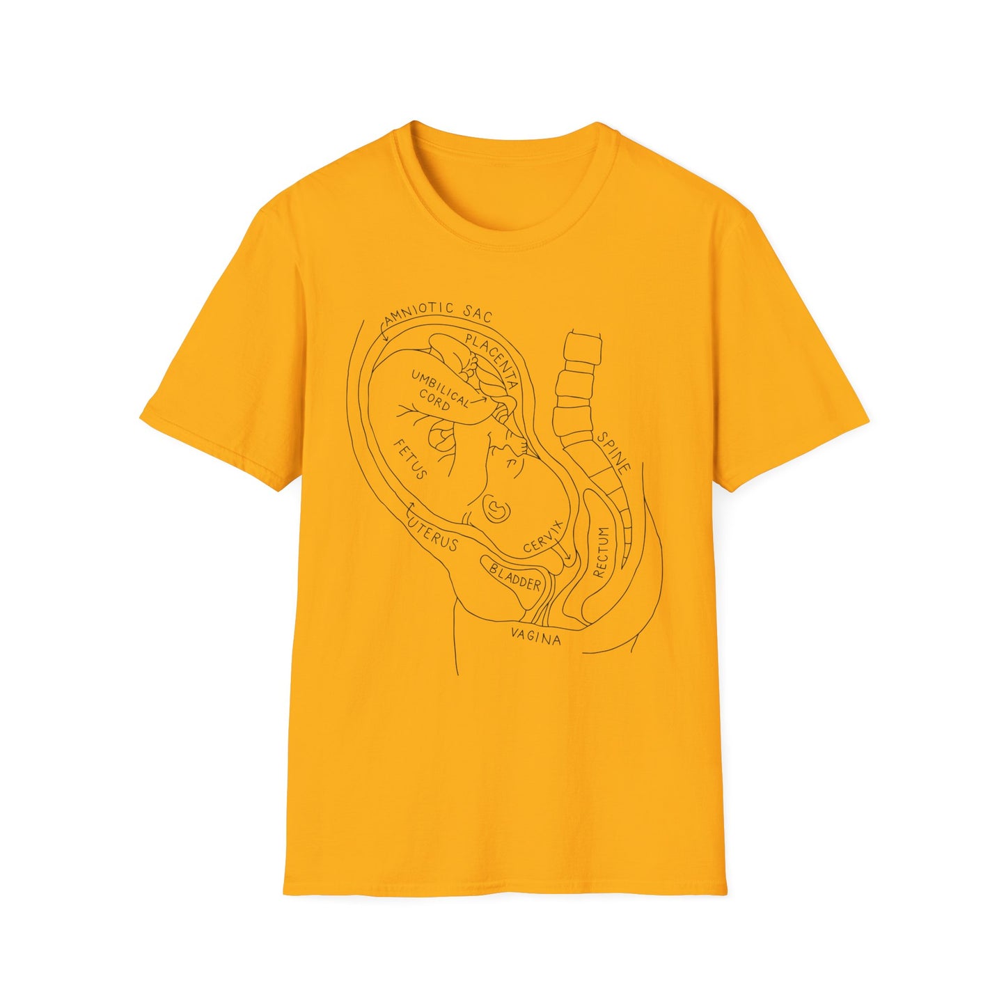 Baby, Fetal Fetus, labor and delivery, Graphic Tee for Everyday Comfort, Unisex Softstyle T-Shirt, Casual Wear, Gifts for Her, Gifts for Him, Birthday Gift, [...]