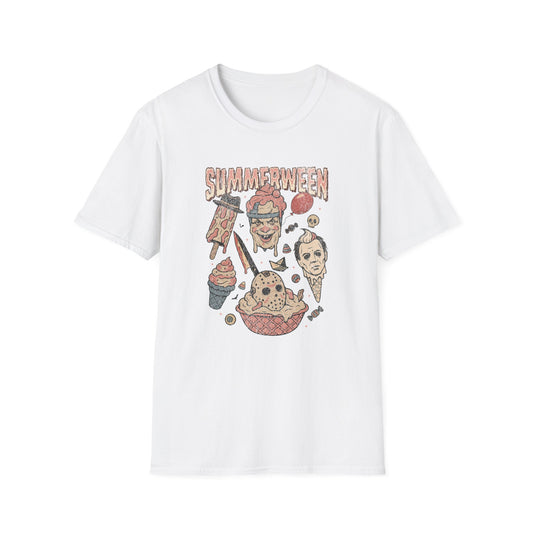 Summerween Unisex Softstyle T-Shirt | Fun Summer Holiday Tee, Ice Cream Theme, Casual Outfit, Gift for Friends, Ice Cream Lovers