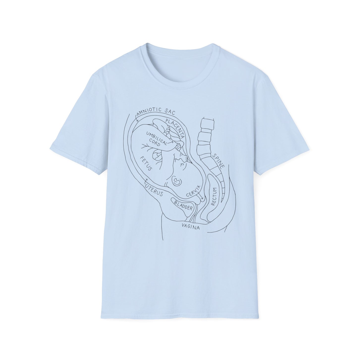 Baby, Fetal Fetus, labor and delivery, Graphic Tee for Everyday Comfort, Unisex Softstyle T-Shirt, Casual Wear, Gifts for Her, Gifts for Him, Birthday Gift, [...]