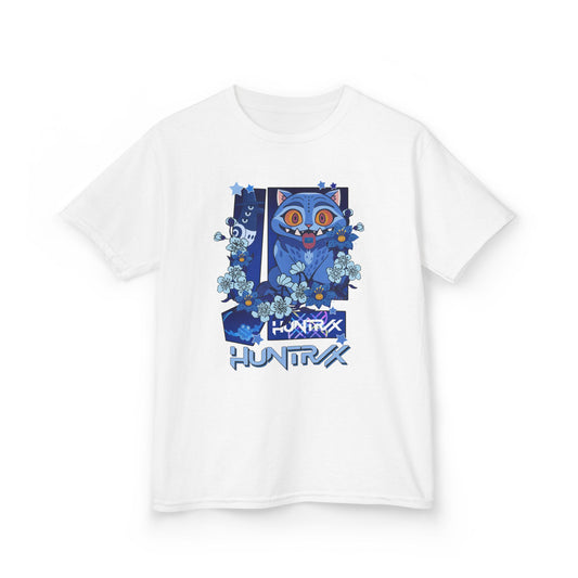 Derpy Tiger, Blue Cat Graphic Kids Tee - Fun, Cute T-Shirt for Boys and Girls, Gift for Birthdays, Everyday Wear, Animal Lovers, Unique Kids Clothing