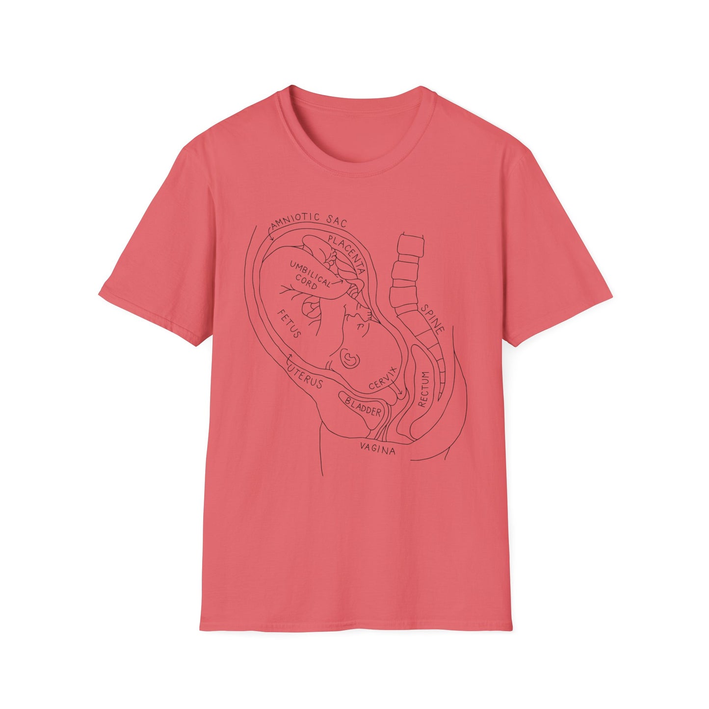 Baby, Fetal Fetus, labor and delivery, Graphic Tee for Everyday Comfort, Unisex Softstyle T-Shirt, Casual Wear, Gifts for Her, Gifts for Him, Birthday Gift, [...]