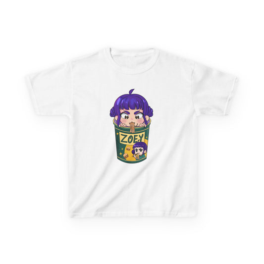 Zoey Ramen KPopCharacter | Fun Cotton T-Shirt, Gift for Children, Cartoon Tee, Birthday Present, Playful Kids Apparel