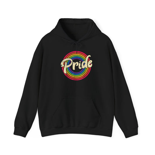 Distressed Pride Rainbow Hooded Sweatshirt - Unisex Heavy Blend™, LGBTQ+ Apparel, Pride Month, Casual Wear, Gift for Friends, Inclusive Fashion