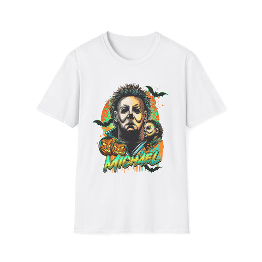 Michael, Halloween Graphic Tee, Unisex Softstyle T-Shirt, Michael Myers Tee, Horror Fan Shirt, Spooky Season Apparel