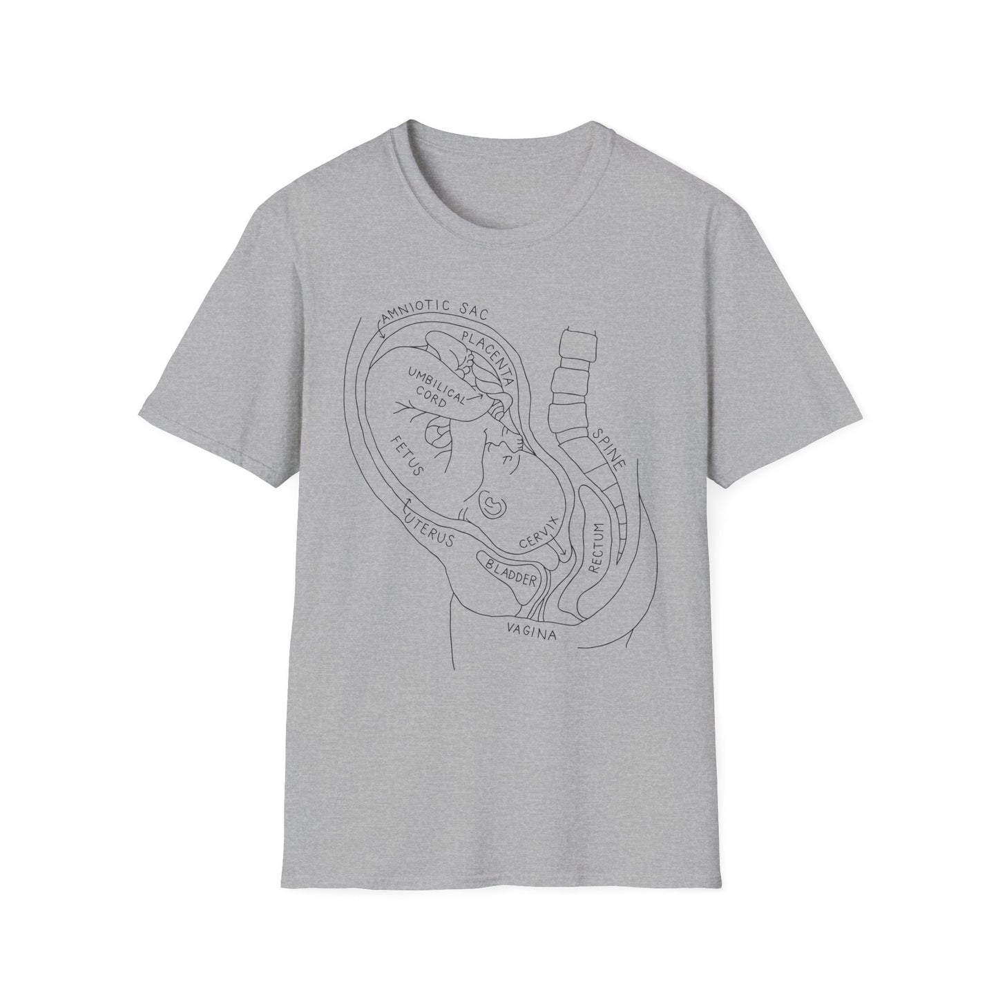 Baby, Fetal Fetus, labor and delivery, Graphic Tee for Everyday Comfort, Unisex Softstyle T-Shirt, Casual Wear, Gifts for Her, Gifts for Him, Birthday Gift, [...]