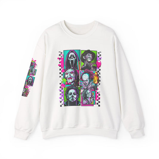 Horror Squad Icon Crewneck Sweatshirt, Unisex Sweatshirt, Halloween Apparel, Horror Movie Gift, Vintage Graphic Sweatshirt, Cozy and Fun