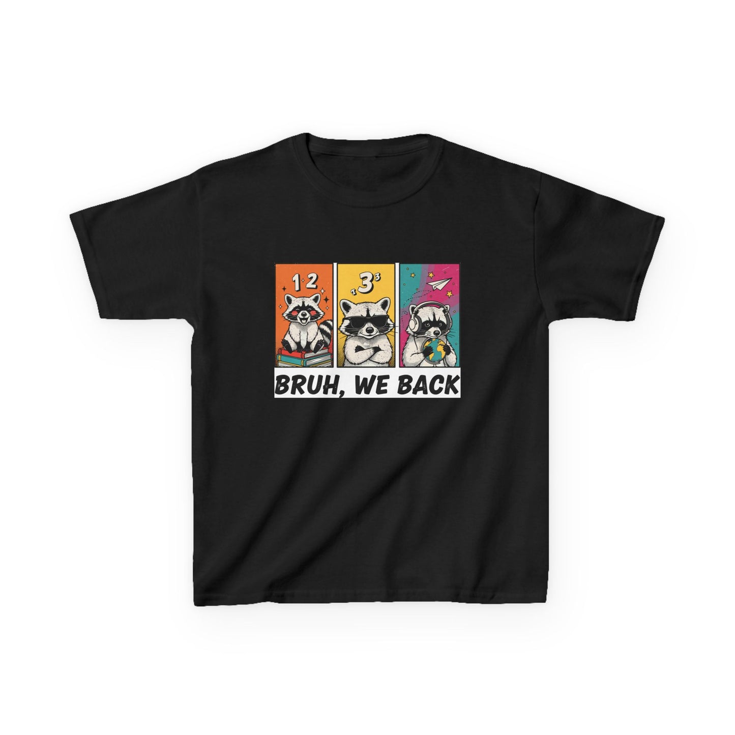 'Bruh, We Back' T-Shirt, back to school shirt, Raccoon Tee, Outdoor Adventure Shirt