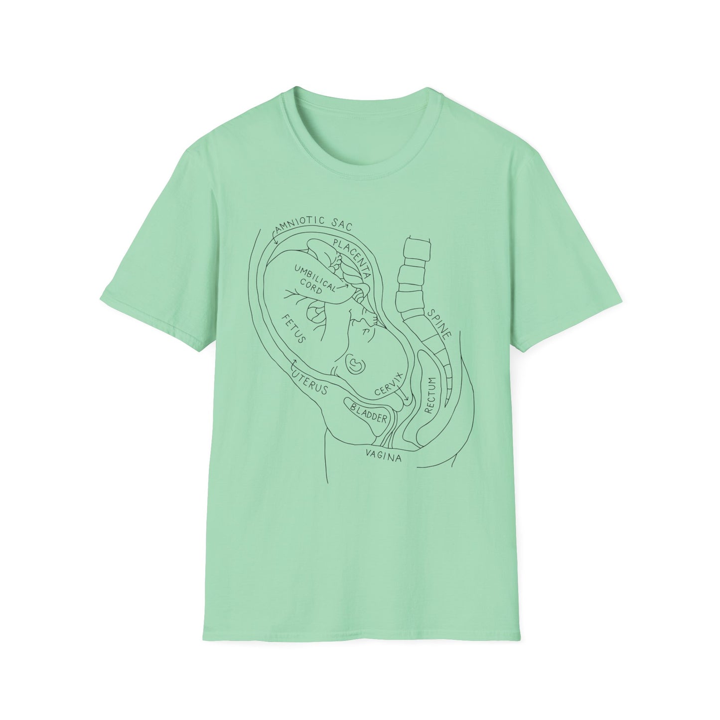 Baby, Fetal Fetus, labor and delivery, Graphic Tee for Everyday Comfort, Unisex Softstyle T-Shirt, Casual Wear, Gifts for Her, Gifts for Him, Birthday Gift, [...]