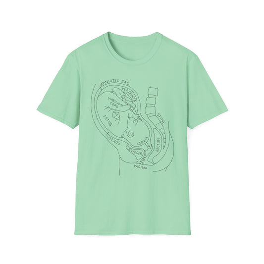 Baby, Fetal Fetus, labor and delivery, Graphic Tee for Everyday Comfort, Unisex Softstyle T-Shirt, Casual Wear, Gifts for Her, Gifts for Him, Birthday Gift, [...]