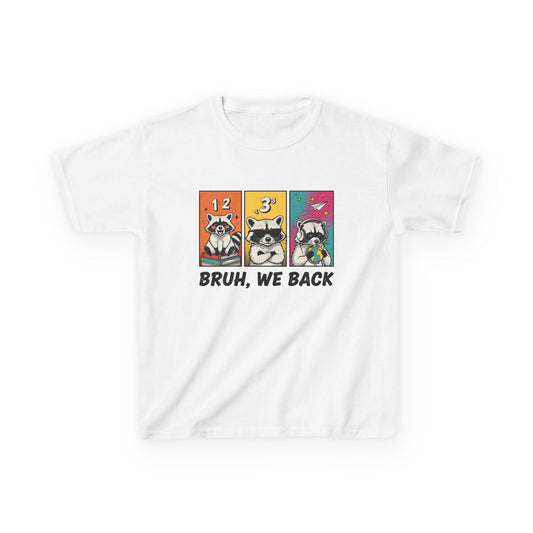 'Bruh, We Back' T-Shirt, back to school shirt, Raccoon Tee, Outdoor Adventure Shirt