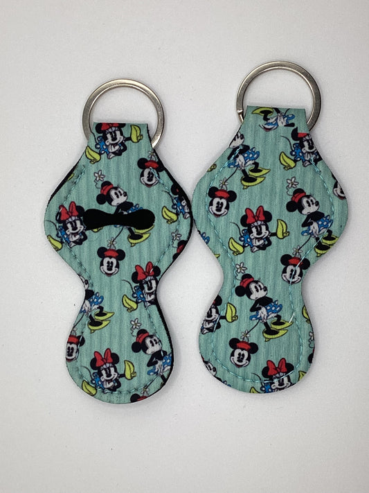 Minnie pretty yellow heels Neoprene Chapstick Holder Keychain
