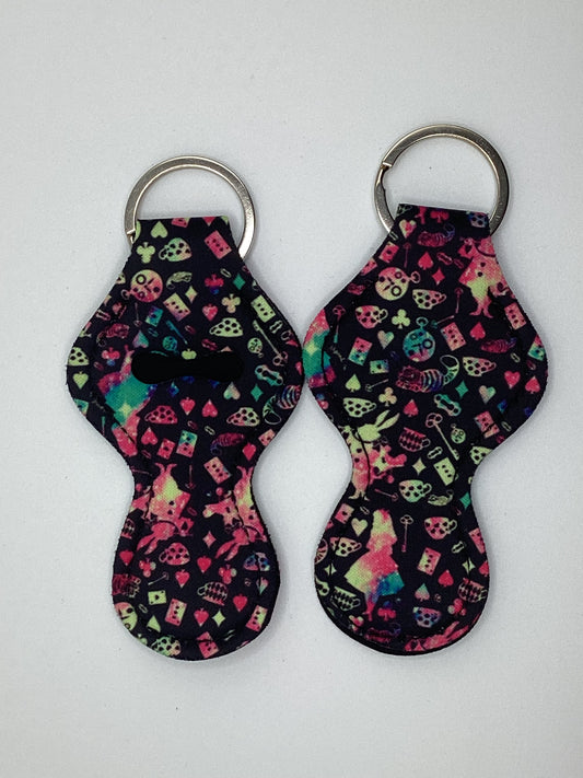 Alice Wonderland Neoprene Chapstick Holder Keychain