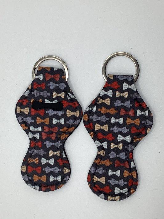 Bowties, classic, Neoprene Chapstick Holder Keychain