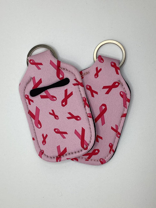 Pink Ribbon, Breast Cancer Awareness Neoprene Hand Sanitizer Holder