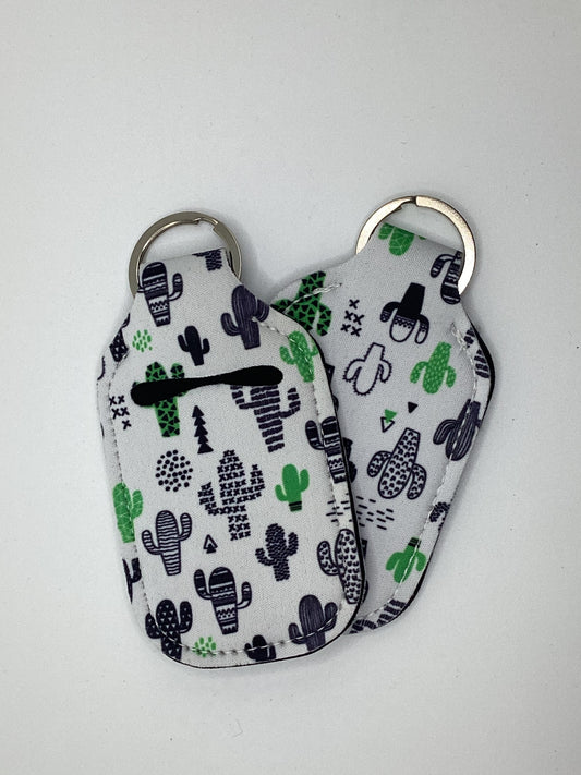 White Cactus Neoprene Hand Sanitizer Holder