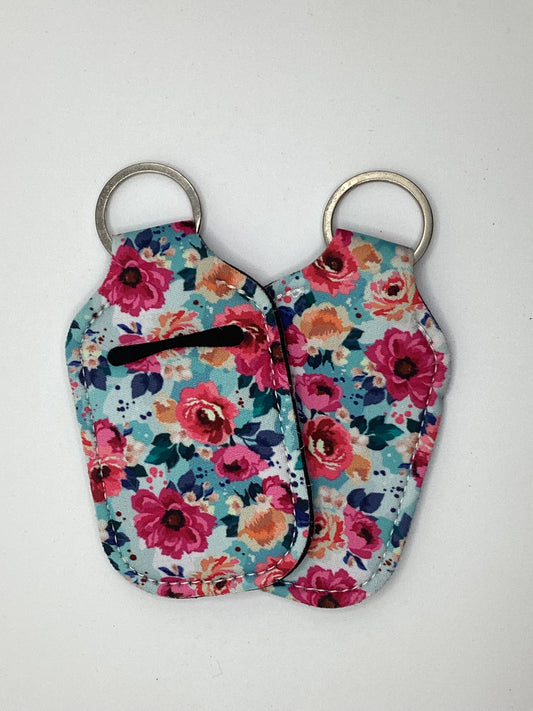 Floral Roses Neoprene Hand Sanitizer Holder