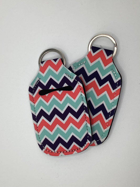 Pastel Chevron Neoprene Hand Sanitizer Holder